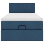 vidaXL Cadre de lit ottoman avec matelas bleu 90x190 cm tissu