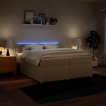 vidaXL Sommier à lattes de lit avec matelas Crème 200x200 cm Tissu