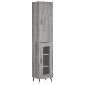 vidaXL Buffet haut Sonoma gris 34 5x34x180 cm Bois d'ingénierie