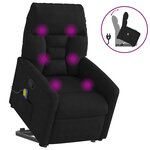 vidaXL Fauteuil inclinable de massage noir tissu microfibre