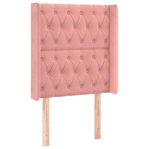 vidaXL Tête de lit avec oreilles Rose 83x16x118/128 cm Velours