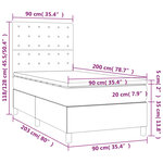vidaXL Sommier à lattes de lit avec matelas Gris clair 90x200 cm Tissu