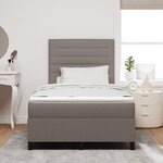 vidaXL Lit à ressorts taupe avec matelas et lumière LED  120 x 200 cm en tissu