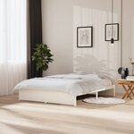 vidaXL Cadre de lit sans matelas blanc bois massif 150x200 cm
