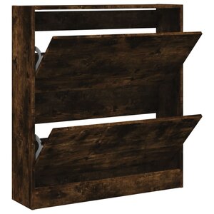 vidaXL Armoire à chaussures chêne fumé 80x21x87 5 cm bois ingénierie