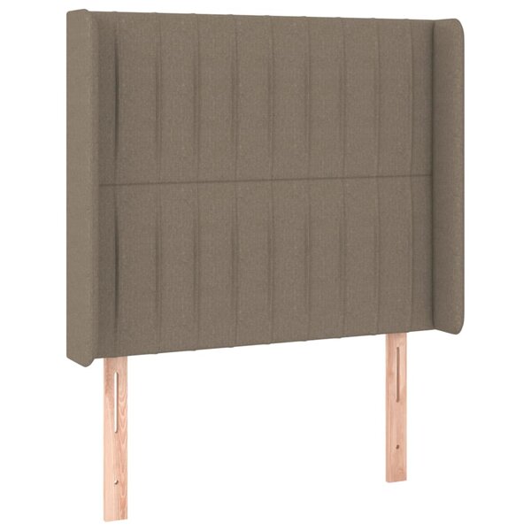 vidaXL Tête de lit avec oreilles Taupe 93x16x118/128 cm Tissu