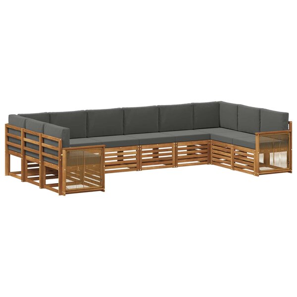 vidaXL Ensemble de canapés d'extérieur 7 pc Naturel et Anthracite