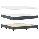 vidaXL Lit à ressorts avec matelas Gris foncé 180 x 200 cm Velours