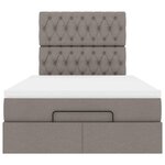vidaXL Cadre de lit ottoman avec matelas taupe 120x200 cm tissu