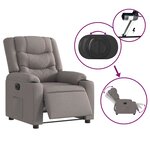 vidaXL Fauteuil inclinable électrique Taupe Tissu