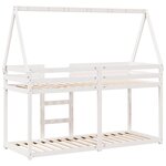 vidaXL Lit superposé sans matelas blanc 90x200 cm bois de pin massif
