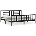 vidaXL Cadre de lit sans matelas noir 200x200 cm bois massif de pin