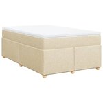 vidaXL Sommier à lattes de lit avec matelas crème 120x190 cm tissu
