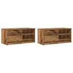 vidaXL Meubles TV 2 Pièces vieux bois 80x35x36 5 cm bois d'ingénierie