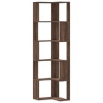 vidaXL Bibliothèque d'angle à 5 niveaux chêne marron bois d'ingénierie