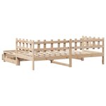 vidaXL Lit de jour avec gigogne et tiroirs sans matelas 90x200 cm