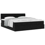 VidaXL Cadre de lit ottoman avec matelas noir 180x200cm velours