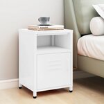 vidaXL Table de chevet Blanc 35x35x51 cm Acier