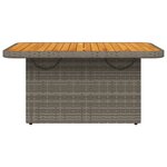 vidaXL Table de jardin gris 90x55x71cm Résine tressée et bois d'acacia