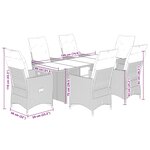 vidaXL Ensemble de bistro de jardin 7 Pièces coussins marron poly rotin