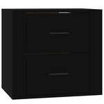 vidaXL Table de chevet murale Noir 50x36x47 cm