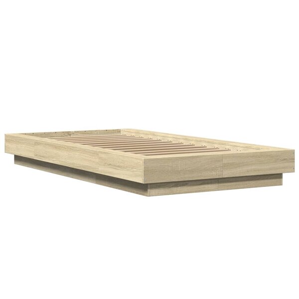vidaXL Cadre de lit chêne sonoma 90x190 cm bois d'ingénierie