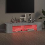vidaXL Meuble TV avec lumières LED sonoma gris 135x39x30 cm