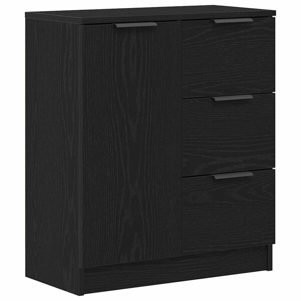 vidaXL Buffet avec tiroir Chêne noir 60 x 30 x 70 cm Bois d'ingénierie