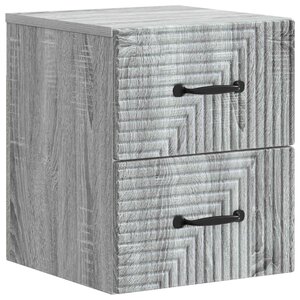 vidaXL Cabinet de chevet mural Sonoma gris 34 5 x 33 x 40 cm