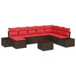 vidaXL Ensemble de canapé de jardin 9 Pièces Marron polyrotin