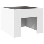 vidaXL Table de chevet avec LED infini blanc 40x40x30 cm