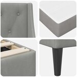 vidaXL Cadre de lit avec matelas Gris clair 90 x 190 cm Velours