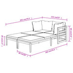 vidaXL Chaises longues et coussins blanc crème lot de 2 bois d'acacia