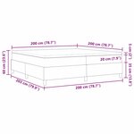 vidaXL Lit Box Spring avec Matelas Gris Clair  200 x 200 cm  Tissu Côtelé