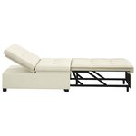 vidaXL Canapé-lit 3-en-1 en velours crème