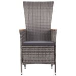 vidaXL Salon de jardin 3 Pièces avec coussins Résine tressée Gris