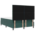 vidaXL Lit à ressorts avec tête de lit Vert foncé 140 x 200 cm Velours