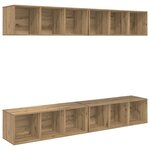 vidaXL Meuble TV mural 4 Pièces chêne artisanal Bois stratifié