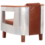 vidaXL Fauteuil en style d'aviation marron cuir véritable