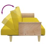 vidaXL Canapé-lit avec accoudoirs jaune clair tissu