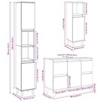vidaXL Ensemble de meubles de salle de bain 3 Pièces gris béton