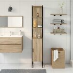 vidaXL Cabinet de salle de bain avec stockage Beige 33 x 33 x 185.5 cm