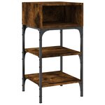 vidaXL Tables de chevet 2Pièces chêne fumé 35x34 5x70 c bois d’ingénierie