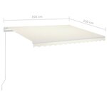 vidaXL Auvent rétractable automatique avec poteaux 3 5x2 5 m Crème