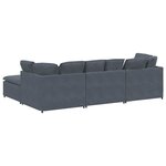 vidaXL Canapé modulaire et repose-pieds et coussins velours gris foncé