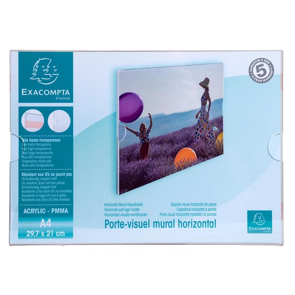Porte-visuel Mural Horizontal A4 - Cristal - Exacompta