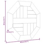 vidaXL Dessus de table 40x40x2 5 cm octogonal bois de teck massif