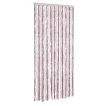 vidaXL Rideau anti-mouches gris argenté et rose 56x200 cm chenille