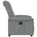 vidaXL Fauteuil inclinable électrique Gris clair Tissu
