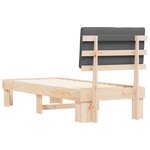 vidaXL Cadre de lit avec tête de lit rembourrée Gris foncé 75 x 190 cm